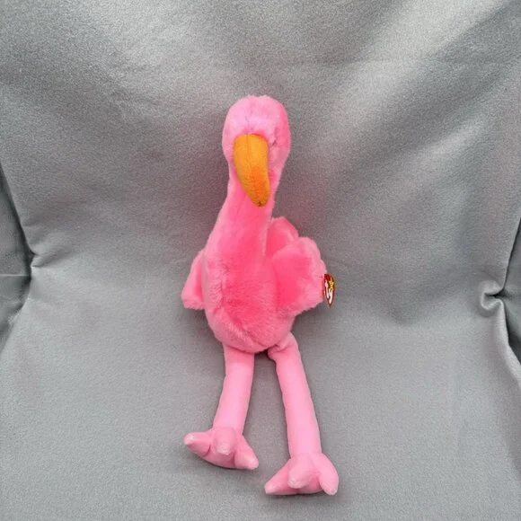 Pinky Flamingo Plush 1998 17" Bird Stuffed Toy Vintage TY Beanie Buddy - Picture 2 of 11